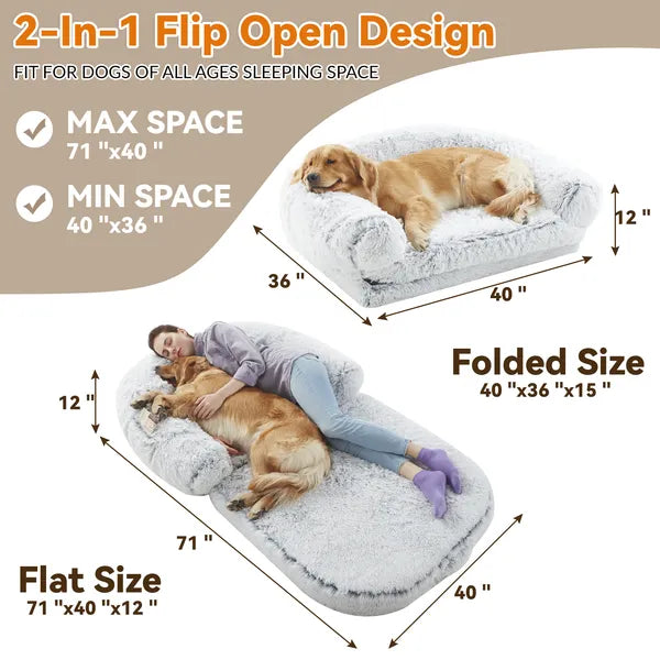 2-in-1 Flip Open Dog Bed