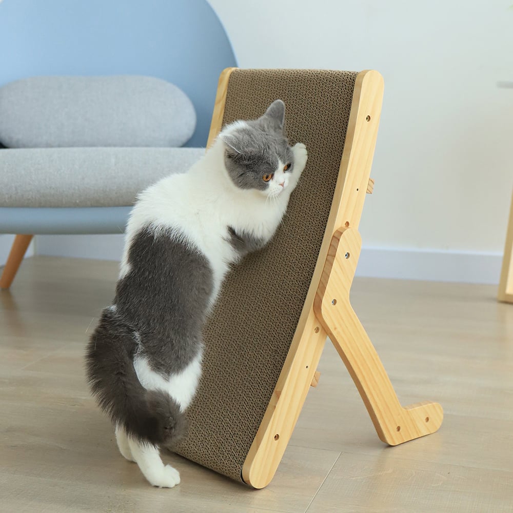 Vertical cat scratching post.