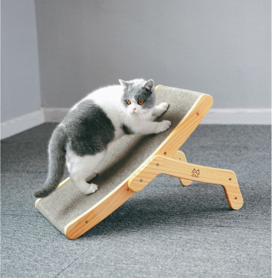 Vertical cat scratching post.
